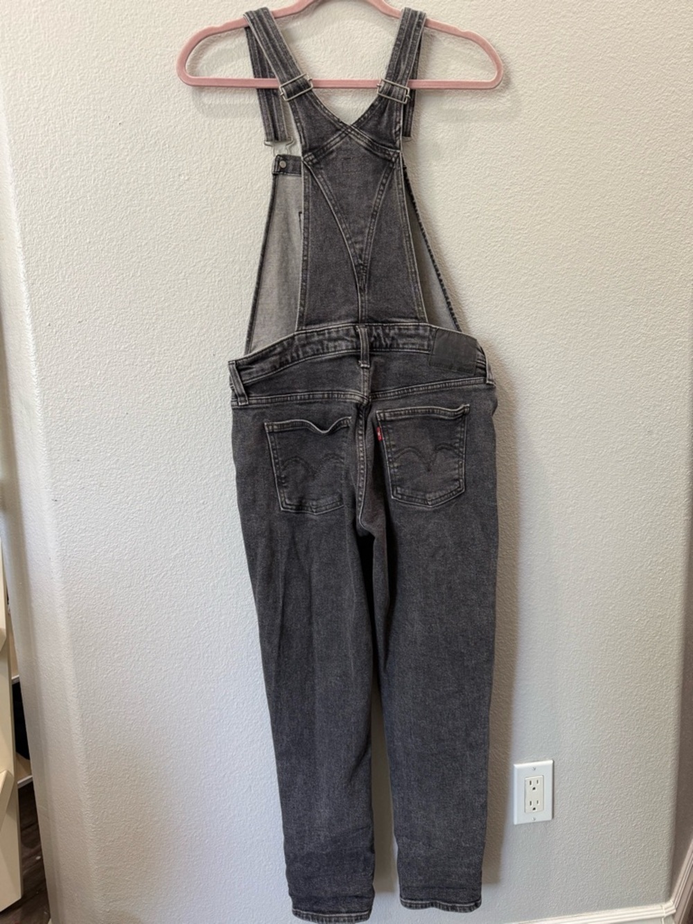 Levi’s Gray Wash Denim Overalls Women’s Small S Straight Leg Y2K Vintage Style - Picture 9 of 14